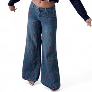 Embroidered Blue Jeans